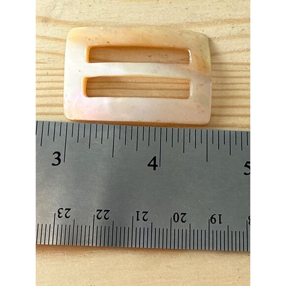 Vintage Mother Of Pearl Rectangular Double Slot Buckle - Picture 3 of 4